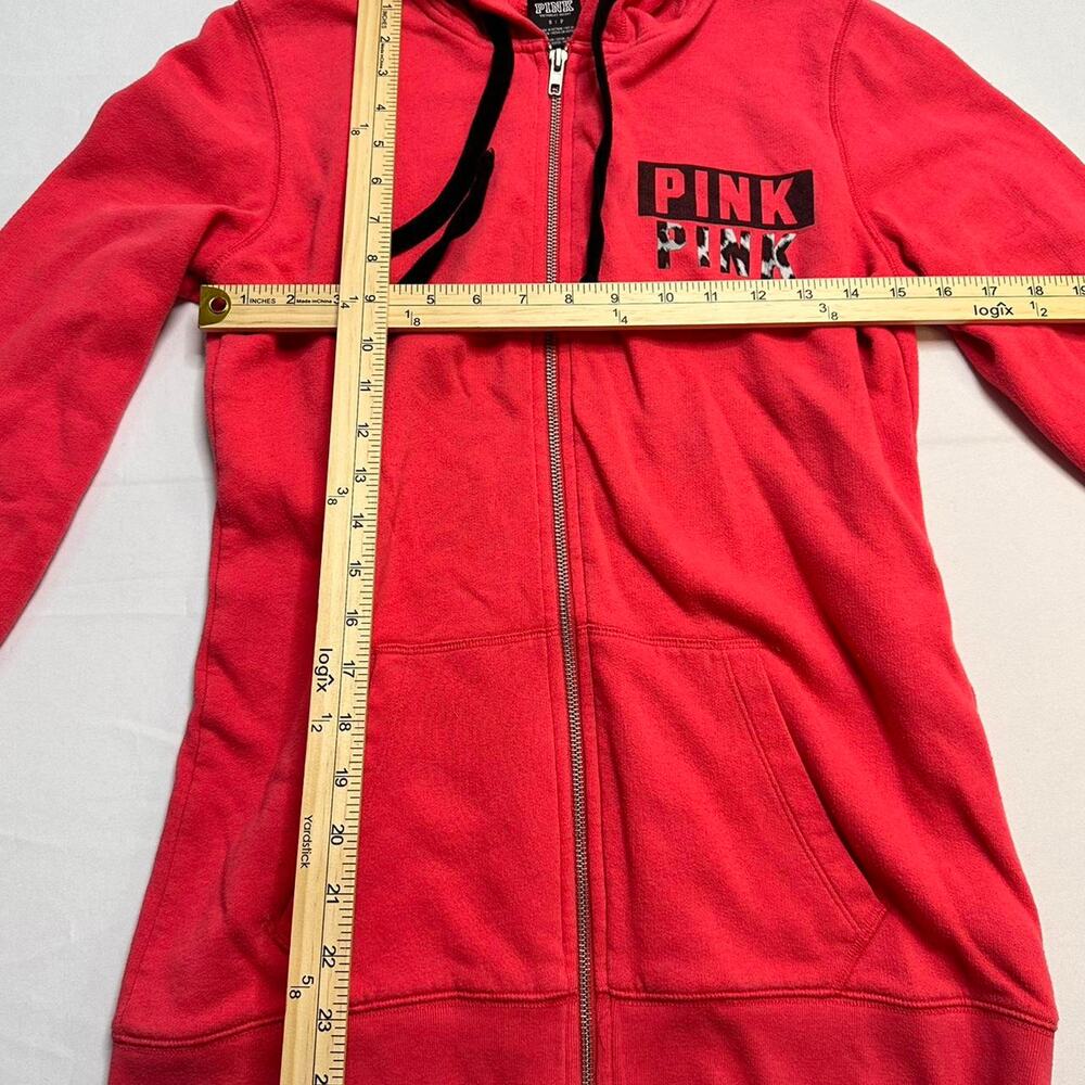 Victorias Secret PINK In the Color Pink Size Small Full Zip Hooded Jacket Light - Picture 4 of 5